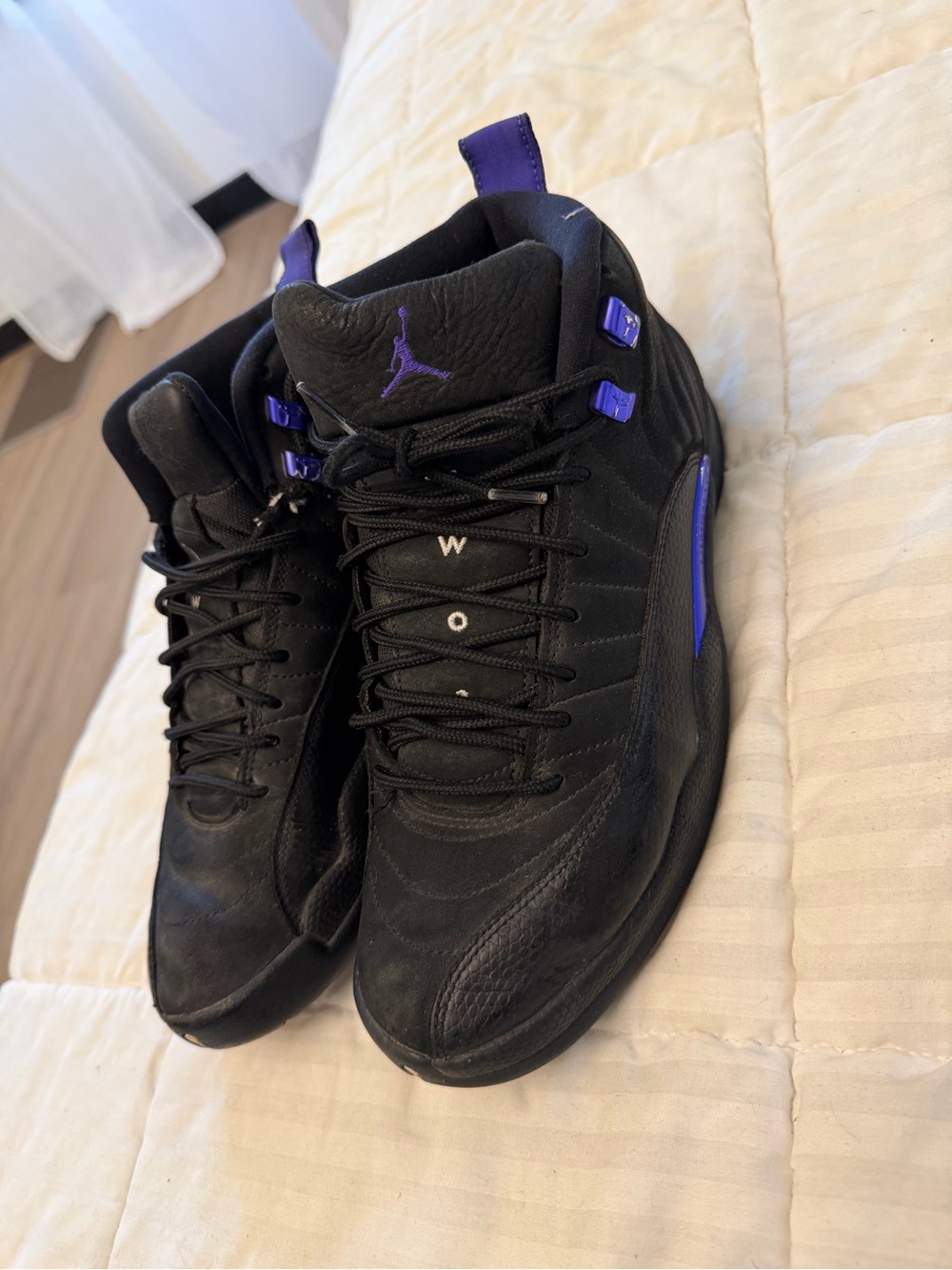 Nike Black and Purple Men's Athletic Basketball Shoes